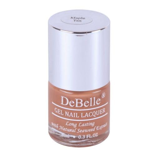 DeBelle Gel Nail Lacquer Maple Tan (Tan Brown) 8ml Enriched With Natural Seaweed Extract, Cruelty Free, Toxic Free (Glossy Finish)