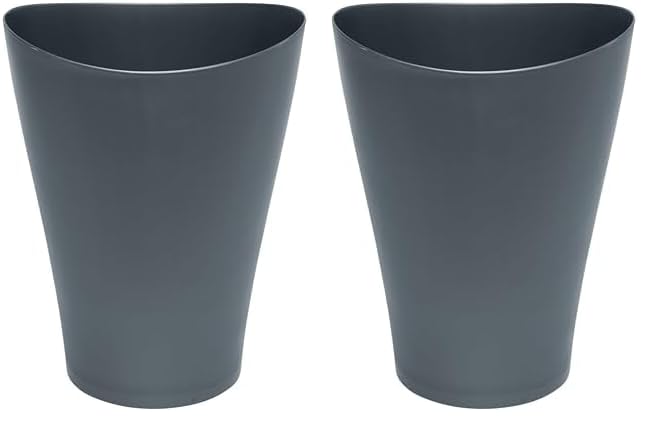 Rubbermaid Spa Works Compact Contemporary Style 9 Quart Indoor Open Vanity Home Trash Container, White Clear Pack of 1