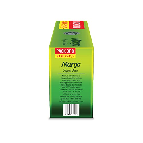 Margo Original Neem Soap | With Goodness of 1000 Neem Leaves | Infused with Vitamin E for moisturising- 125gm Pack of 16