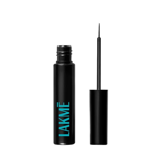 LAKMÉ Eyeconic Liquid Eye Liner, Black, Long Lasting Matte Waterproof Liner - Smudge Proof, Transfer Proof Eye Makeup For 24 Hrs, 4.5 Ml