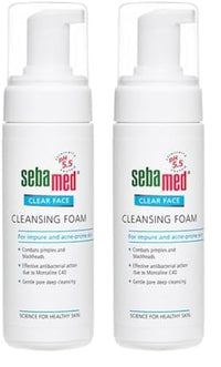 Sebamed Clear Face Cleansing Foam| pH 5.5 | Combats pimples with Montaline C40 | Deep pore cleansing | Dermatologically & clinically tested | 150ml (Pack of 2)