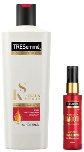 Tresemme Keratin Smooth Anti-Frizz Hair Serum 100ml with Argan Oil & Tresemme Keratin Smooth