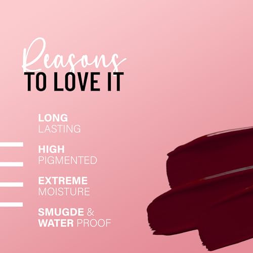 Seven Seas Pure Liquid Lipstick, Matte Finish, Purple (Claret, 7ml)