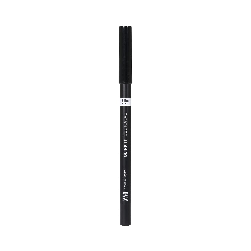 ZM Zayn & Myza Gel Kajal | Intense Colour | Long-lasting 36Hr wear | Transfer proof | Waterproof | Smudge Proof, 0.35g