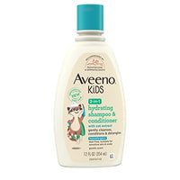Aveeno Baby Kids 2-In-1 Hydrating Shampoo & Conditioner, Gently Cleanses, Conditions & Detangles Kids Hair, Formulated With Oat Extract, For Sensitive Skin & Scalp, Hypoallergenic, 12 Fl. Oz (354Ml)