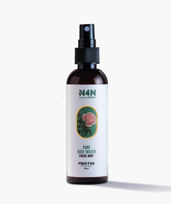 Nature4Nature Facial Hydrating Mist Pure Rose Water | Refreshing & Hydrating Facial Toner for Normal to Oily Skin Face Toner | Instantly Hydrates | Balances pH Levels | Non-Drying 100 Ml