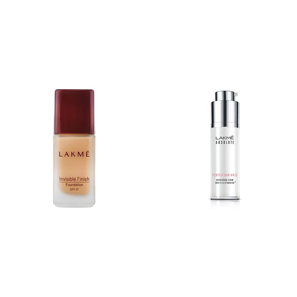Lakmé © Invisible Finish Spf 8 Radiant Foundation, For All Skin Shade 01, 25Ml And Lakmé © Absolute Perfect Radiance Skin Serum, Lightening & Brightening, 30Ml, 1 Count