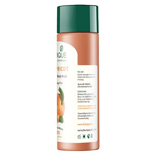 Biotique Apricot Refreshing Body Wash | Keeps Skin Fresh and Clean | Brightens Skin and Reducing Dark Spots | 100% Botanical Extracts | Suitable for All Skin Types | 190ml