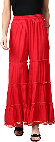 Yash Gallery Women's  Rayon Flared Solid Sharara for Women