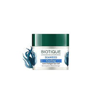 Biotique Seaweed Revitalizing Anti Fatigue Eye Gel | Contains Wild Seaweed, Nutmeg, & Honey | Reduces Dark Circle and Puffiness | Suitable for All Skin Types | 15gm
