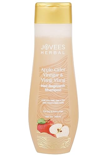 Jovees Herbal Apple Cider Vinegar & Ylang Ylang | Hair Regrowth Shampoo For Dry & Frizzy Hair | Natural Ingredients | No Sulphate No Paraben |For Men & Women 300ml