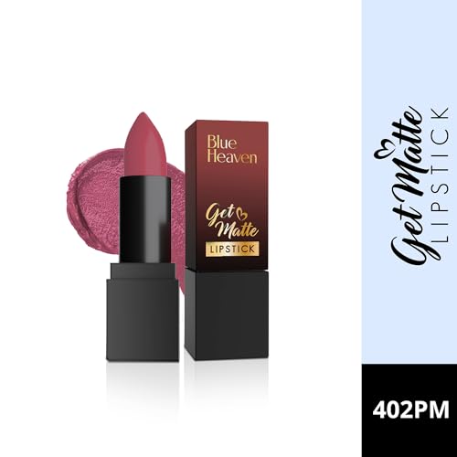 Blue Heaven Get Matte Lipstick | Soft Matte Finish and Lightweight Formula | Intense Pigment | Long-Lasting Lipsticks For Women | 402 | 4GM