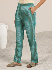 Blue Printed Silk Blend Straight Suit with Dupatta