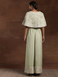 Libas Art Green Solid Silk Blend 3 Piece Co-Ords