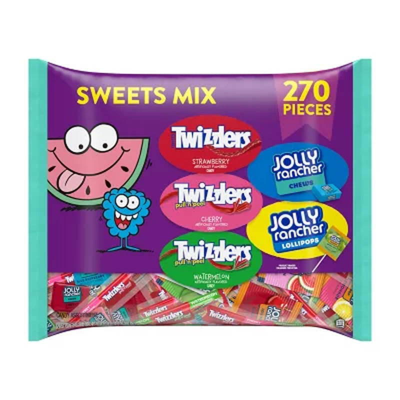 JOLLY RANCHER & TWIZZLERS Fruit Flavored Easter Candy, Variety Pack, Fun Size, 270 Pcs.