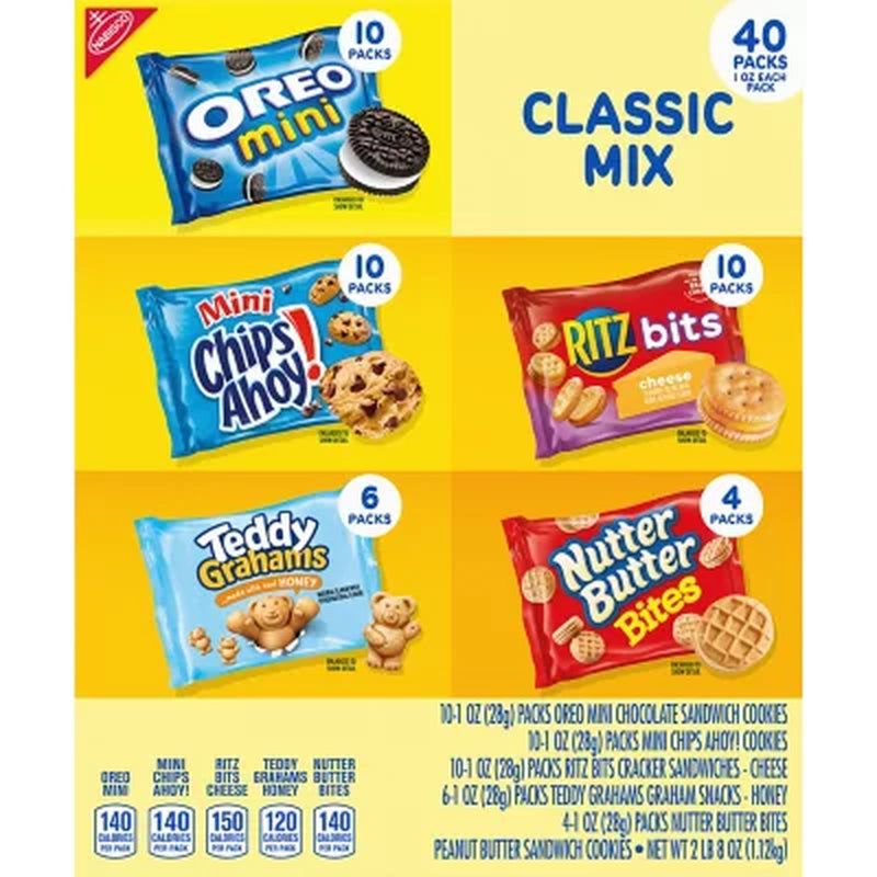 Nabisco Classic Mix Cookie & Cracker, Variety Pack, 40 Pk.