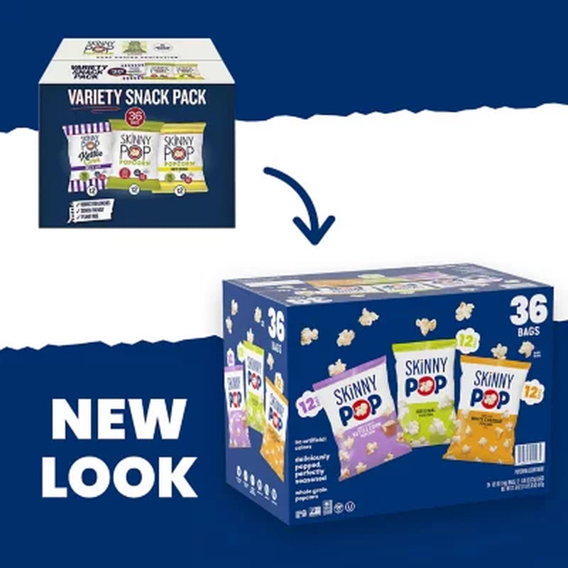Skinnypop Variety Snack Pack Popcorn, 0.5 Oz., 36 Pk.