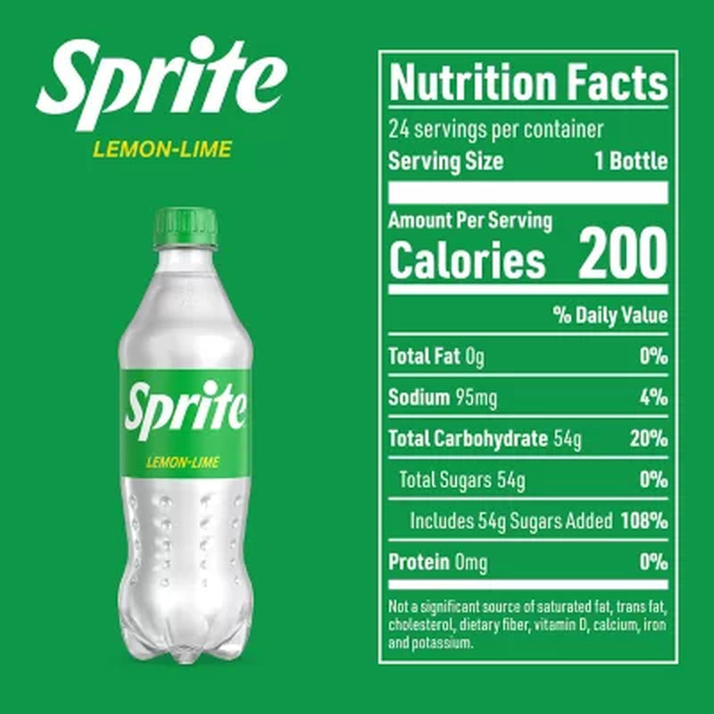 Sprite Lemon Lime Soda Soft Drinks, 16.9 Fl Oz., 24 Pk.