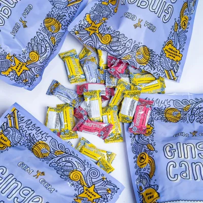 Gem Gem Chewy Ginger Candy Variety Pack, 19Oz.