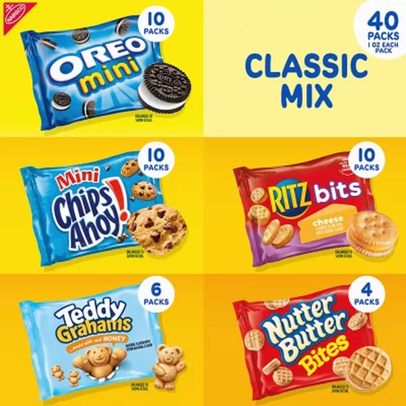 Nabisco Classic Mix Cookie & Cracker, Variety Pack, 40 Pk.