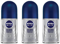 Nivea Deodorant Roll On, Silver Protect for Men, 50ml (Pack of 3)