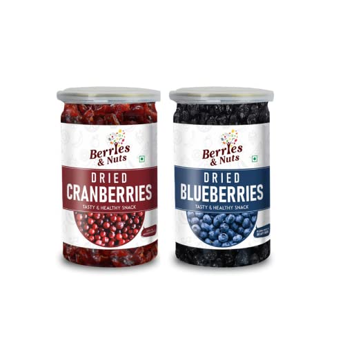 Berries And Nuts Dried Cranberry & Blueberry Combo | Cranberries 200 Grams & Blueberries 200 Grams
