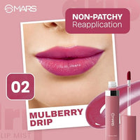 MARS Drip Lip Mist for Women (4.5 ml) (02-Mulberry Drip) 12 Shades Dance of Joy Eyeshadow Palette | Highly Pigmented and Blendable | Multicolor | Matte and Shimmer Finish (13.2g) (03-Multicolor)
