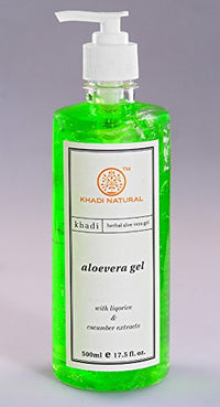 Khadi Natural Herbal Aloe Vera Gel with Dispenser | Herbal Aloe Vera Gel | Non-Sticky Aloe Vera Gel | Suitable for All Skin Types| 500ml
