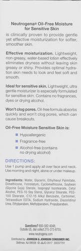 Neutrogena Oil Free Moisture, Sensitive Skin, 4 Oz