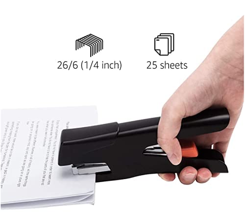 Basics Effortless Hand Held Plier Stapler, 25 Sheet Capacity, Black