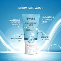 Twasa Hyaluronic Acid Serum Face Wash For Hydrating, Gentle Cleanses & Non-Drying Formula for Glowing Skin, Daily Face Wash For Dry Skin, Normal Skin & Sensitive Skin,100 ml