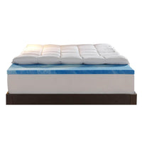 Sleep Innovations Cooling Comfort Gel Memory Foam Dual Layer Mattress Topper, 4 Inch, King Size, Pillow Top Cover
