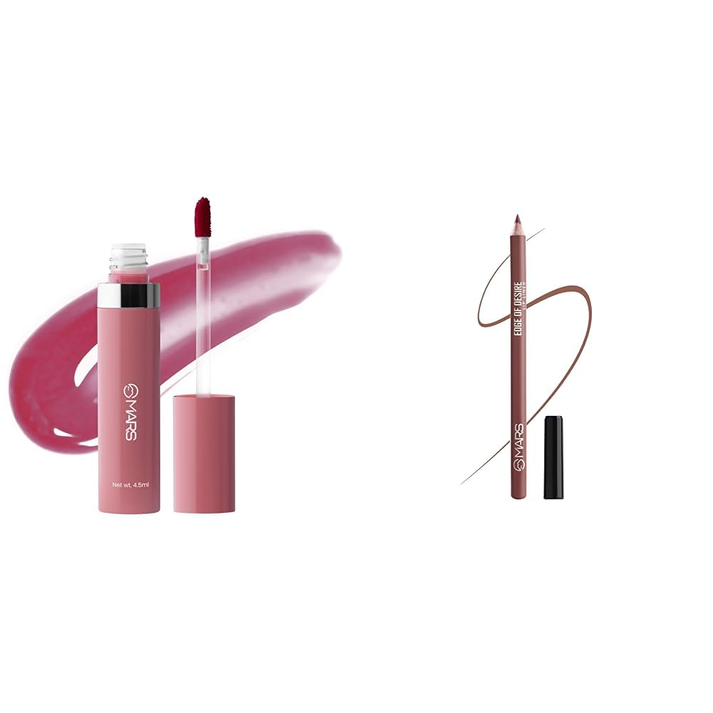MARS Drip Lip Mist for Women (4.5 ml) (02-Mulberry Drip) Matte Lip Liner | One Swipe Smooth Application | Long Lasting Lip Pencil (1.4gm) (11-SPICED CRANBERRY)