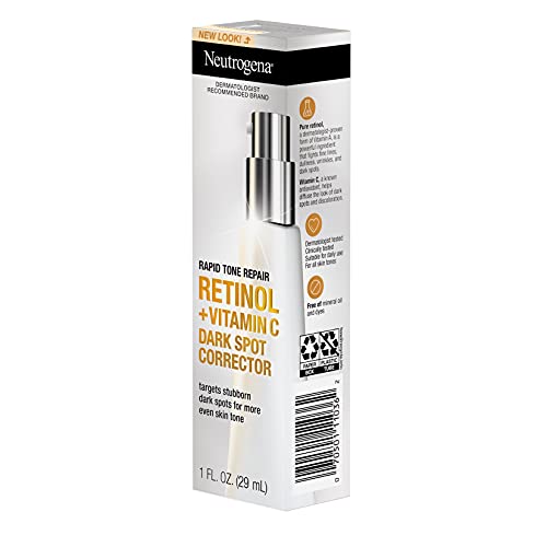Neutrogena Rapid Tone Repair Dark Spot Corrector Face Serum with Hyaluronic Acid, Retinol & Vitamin C, Daily Anti Wrinkle Retinol Serum & Dark Spot Corrector to Brighten & Even Tone, 1 oz