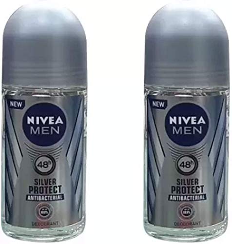 Nivea SILVER PROTECT ANTIBACTERIAL (PACK OF 2) Deodorant Roll-on - For Men (100 ml, Pack of 2)