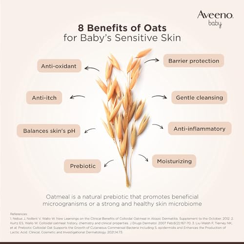 Aveeno Baby Dermexa Moisturising Cream 100g with Triple Oat Complex and Ceramides to soothe and relieve dry, itchy, sensitive skin | US pediatrician recommended | No added fragrance, cortisone or dyes | Hypoallergenic