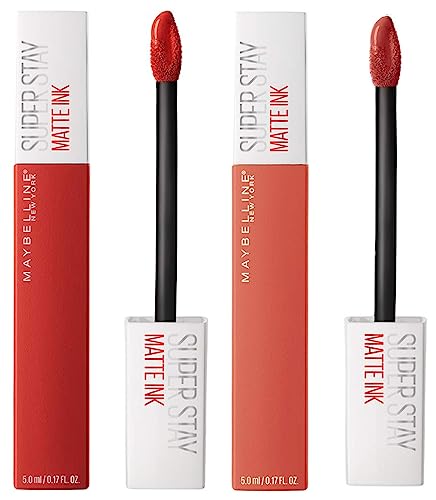 Maybelline New York Super Stay Matte Ink Liquid Lipstick, 118 Dancer, 5g & Maybelline New York Super Stay Matte Ink Liquid Lipstick, 210 Versatile, 5g