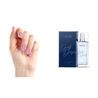 RENEE Stick On Nails BN 03| 24 Reusable Artificial Fake Nail Set| Lightweight & Long Lasting| E&RENEE Eau De Parfum Dark Desire 50ml Premium Long Lasting Luxury Perfume Scent for All Occasion