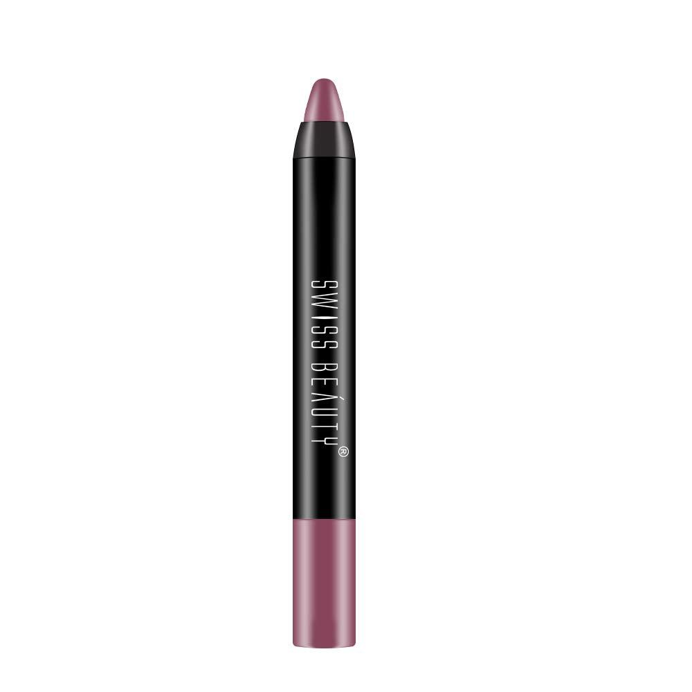 Swiss Beauty 12 Hrs. Stay Matte Lip Crayon, Artist Nude, 3g - Long Lasting, Waterproof, Super Stay, Matte Finish Lip Crayon, Long Wear, Crayon Lipstick