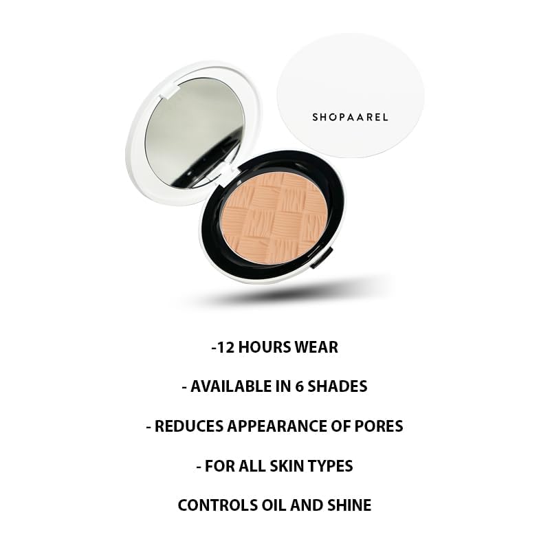 SHOPAAREL True Matte Compact Powder that Protects Skin from Sun, Absorbs Oil, Sweat and helps you to stay fresh (06)