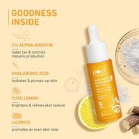 Plum 2% Alpha Arbutin & Hyaluronic Acid Face Serum | Fades Tan | Brightens Skin | Controls Melanin Production | with Yuzu Lemon & Licorice | Fragrance-Free | 100% Vegan | 30 ml