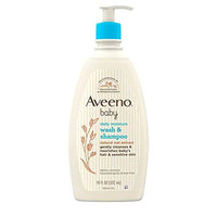 Aveeno Baby Gentle Wash & Shampoo with Natural Oat Extract, Tear-Free &, Lightly Scented, 18 fl