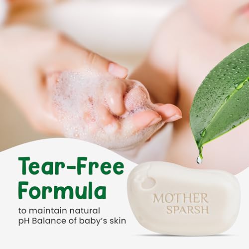 Mother Sparsh Plant Powered Natural Baby Soap - Pack of 2X75g | Hypoallergenic & Tear-Free Soap for Babies, Newborns
