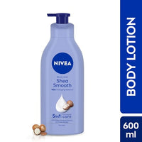 NIVEA Shea Smooth 600ml Body Lotion | 48 H Moisturization | With Deep Moisture Serum & Shea Butter | Non Greasy & Healthy Looking Skin |For Dry Skin