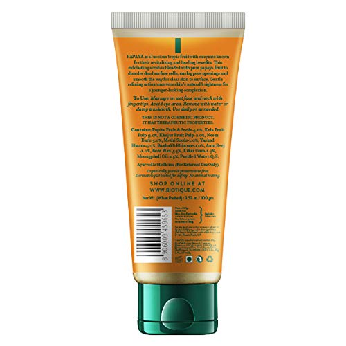 Biotique Bio Morning Nectar Visibly Flawless Skin Moisturizer, 120ml & Biotique Papaya Tan Removal Brightening & Reviatalizing Face Scrub For All Skin Types, 100g