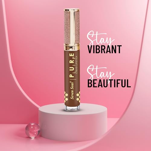 Seven Seas Pure Liquid Lipstick, Matte Finish, Purple (Sepa Skin, 7ml)