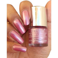 DeBelle Gel Nail Polish Roselin Fiesta (Metallic Rose Pink Nail Paint)|Non UV - Gel Finish |Chip Resistant | Seaweed Enriched Formula| Long Lasting|Cruelty and Toxic Free| 8ml