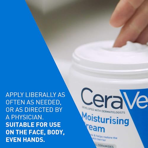 CeraVe Moisturizing Cream For Dry To Very Dry Skin (340gm) - Formulated with 3 Essential Ceramides And Hyaluronic Acid | Non-Comedogenic Moisturizer For Face and Body