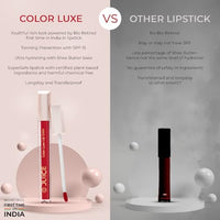 Juice Nude Sepia - M12 Kiss Sensation Lipstick & Yummy Pink - M13 Color Luxe Liquid Lipstick with Goodness of Bio Retinol, & SPF 15 UV Protection