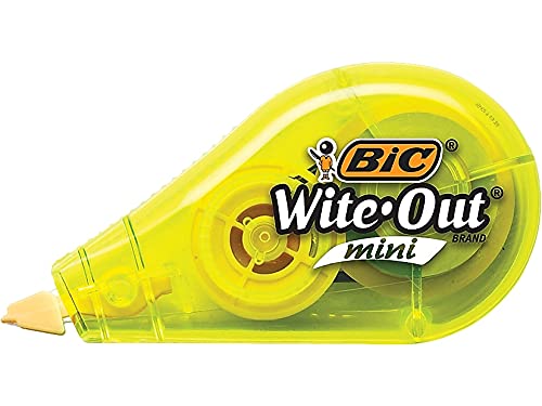 BIC Wite Out BIC BIC Brand Mini Correction Tape, 16.4 Feet, 6-Count Pack of white Correction Tape, Compact Tape Office or School Supplies